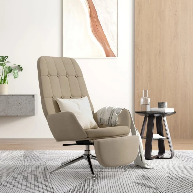 Relaxačné kreslo s podnožkou Dekorhome Svetlosivá