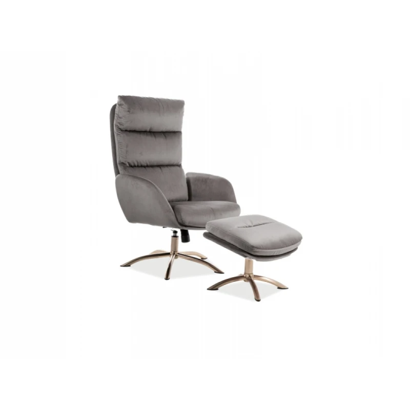 Relaxačné kreslo s podnožkou MONROE Sivá