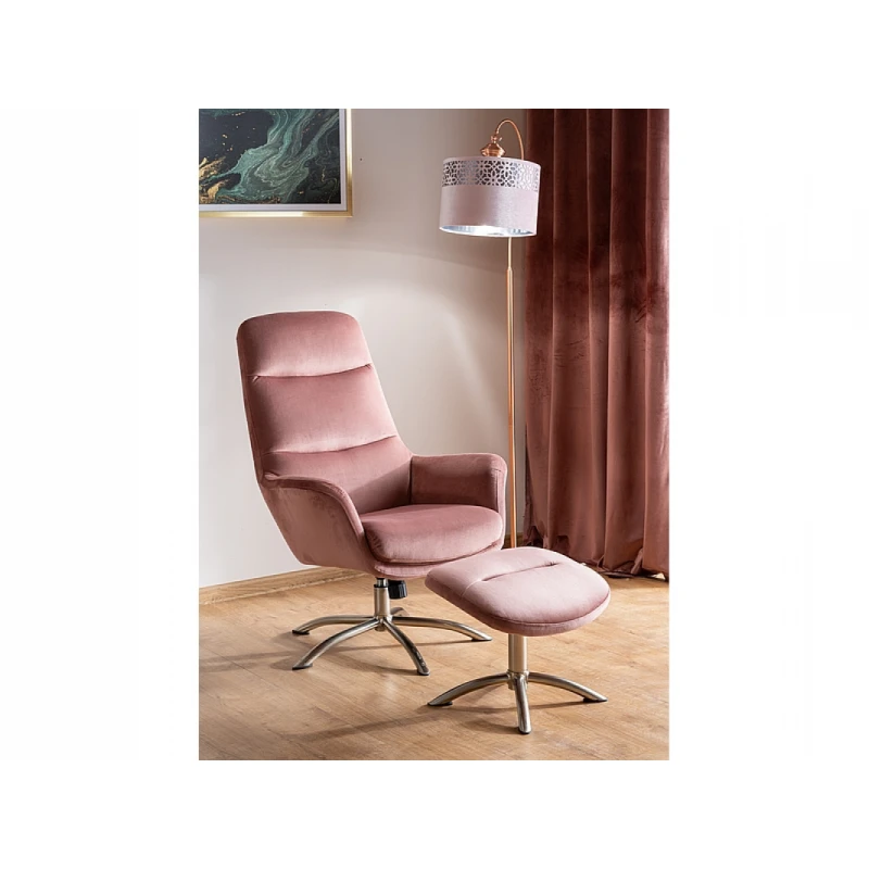 Relaxačné kreslo s podnožkou NIXON Staroružová