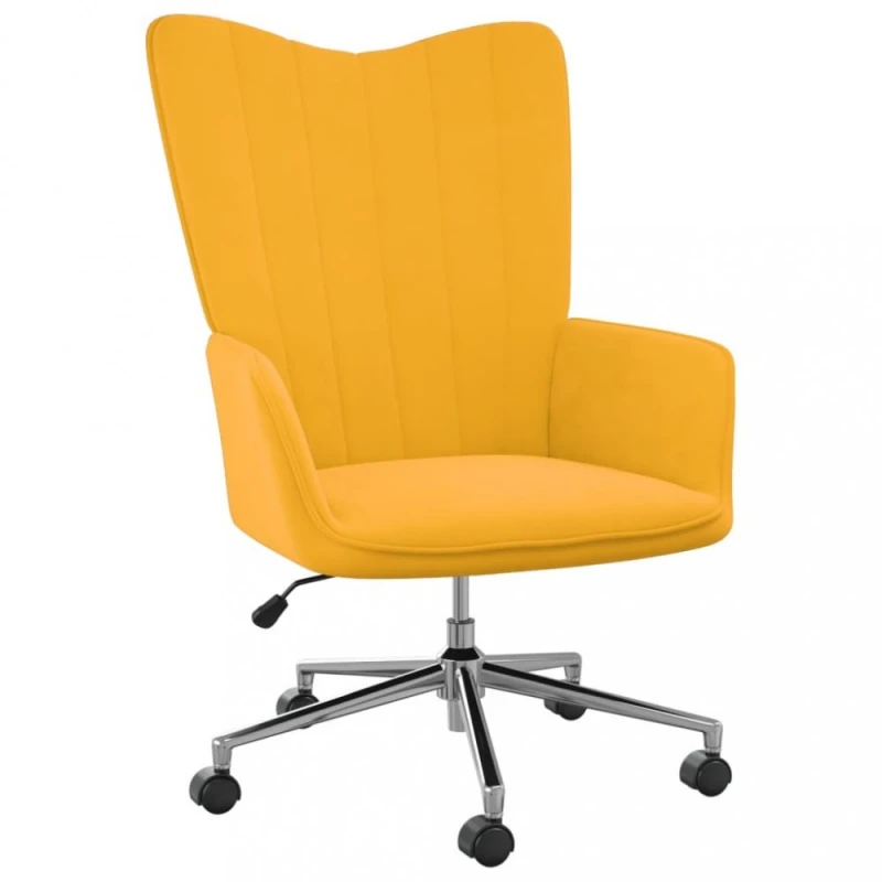 Relaxačné kreslo zamat / kov Dekorhome Žltá