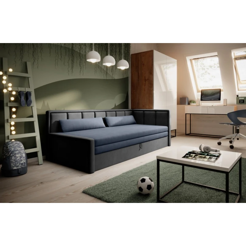 Rozkladacia pohovka FULGEO pravá Eltap Poco 40 / Poco 04 - tmavomodrá, sivá