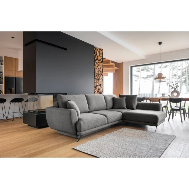 Rozkladacia sedacia súprava LARDE pravá Eltap Roko 05 - tmavosivá