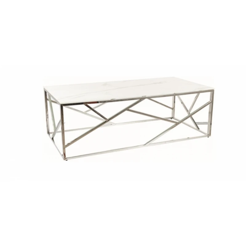 Signal Konferenčný stolík ESCADA A II Farba: chróm / mramorový efekt biela