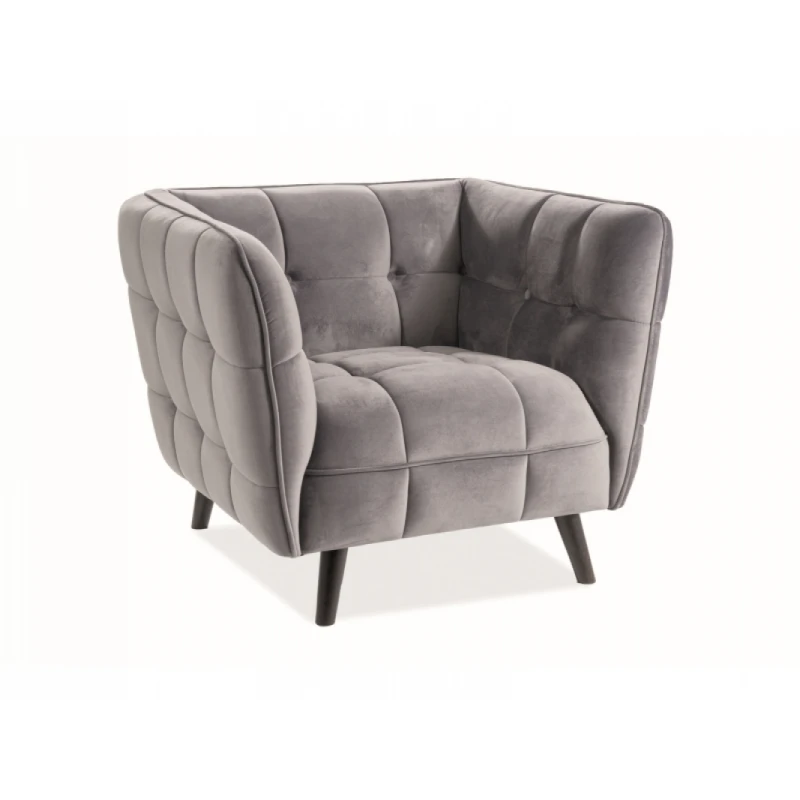 Signal Kreslo CASTELLO 1 Velvet Farba: Sivá / Bluvel 14