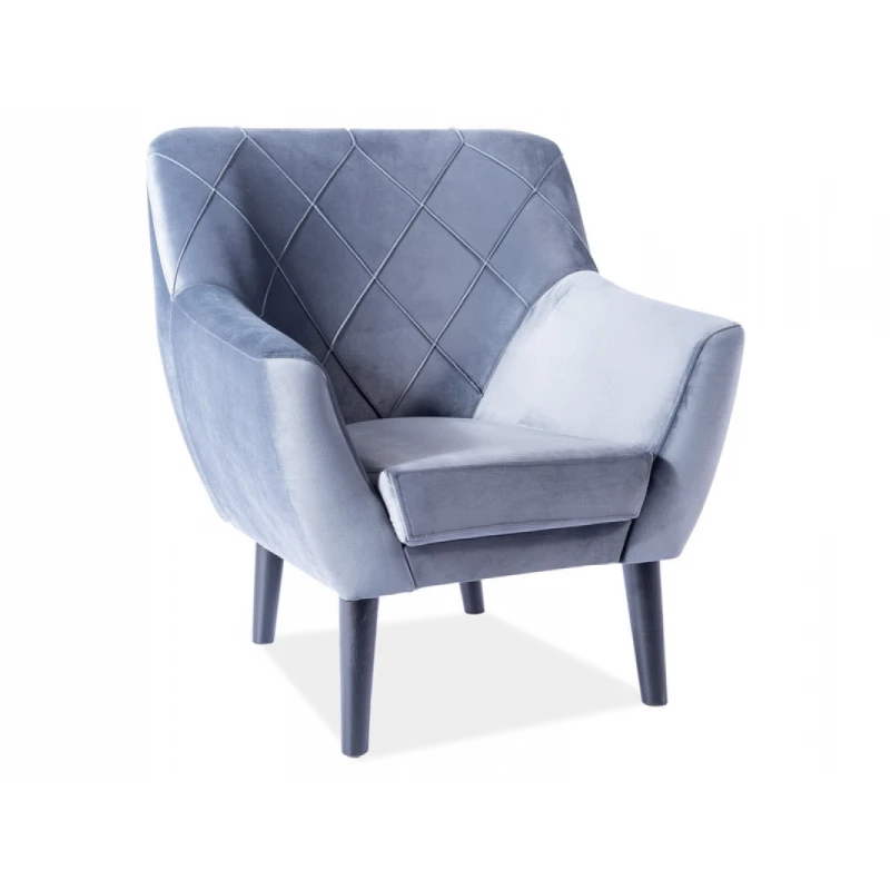 Signal Kreslo KIER 1 Velvet FARBA: Sivá / Bluvel 14