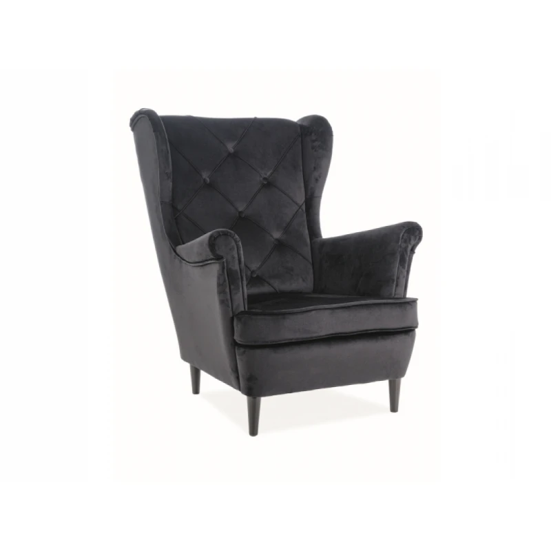 Signal Kreslo LADY Velvet Farba: Čierna / Bluvel 19