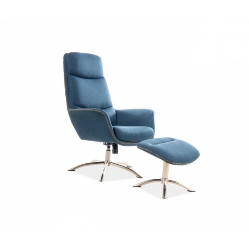 Signal Kreslo REGAN s podnožkou Farba: Modrá / TAP. 177