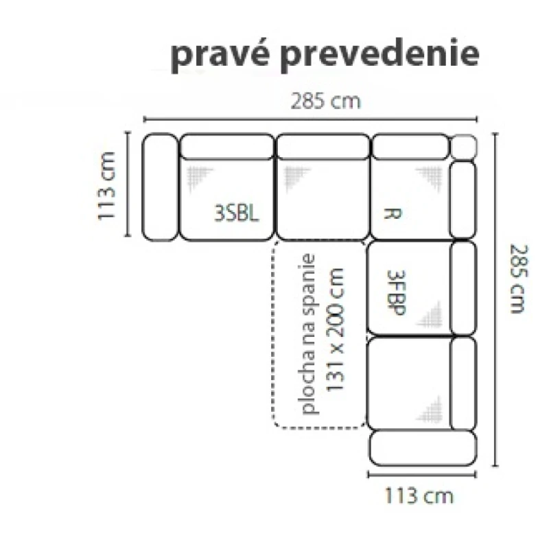 Stagra Rohová sedacia súprava MELLO Prevedenie: Pravé - 3SBL+R+3FBP