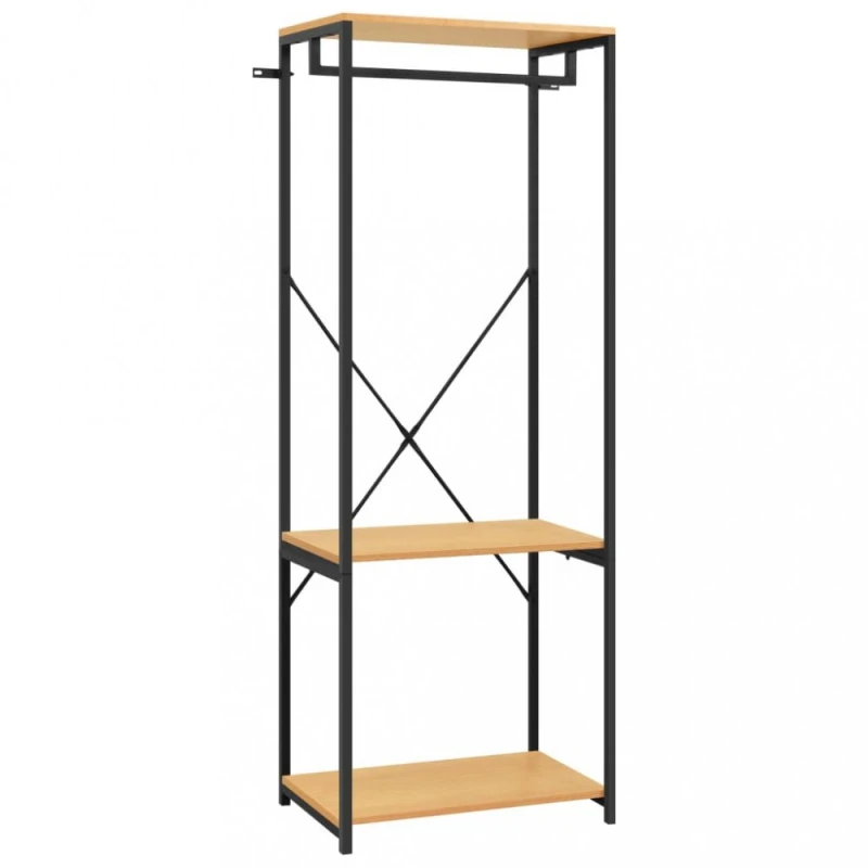 Stojan na šaty DTD / kov Dekorhome Čierna / dub