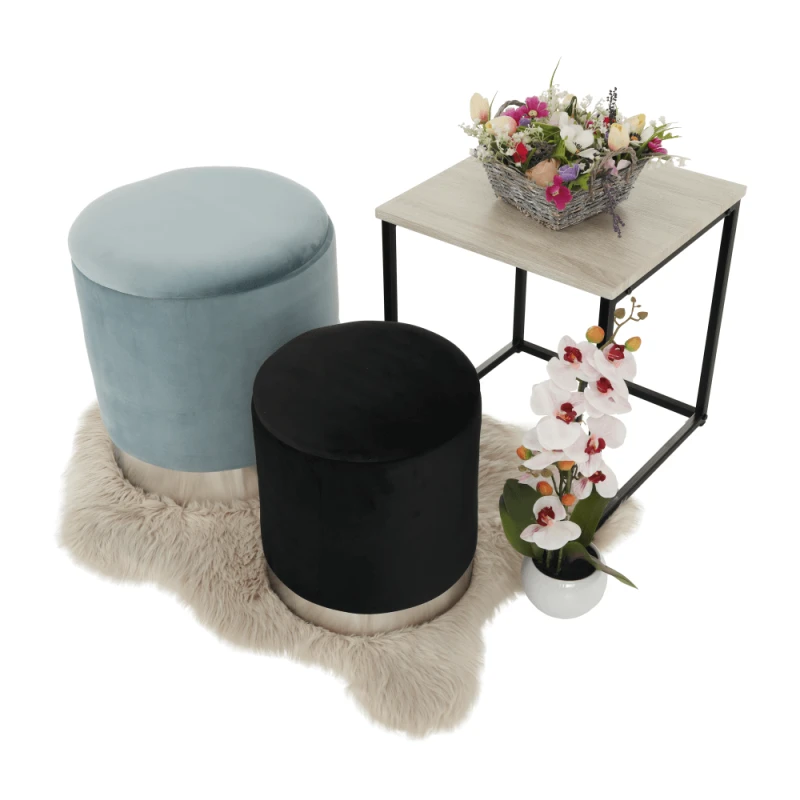 Taburet AIGUL 2 ks Tempo Kondela Sivá / čierna