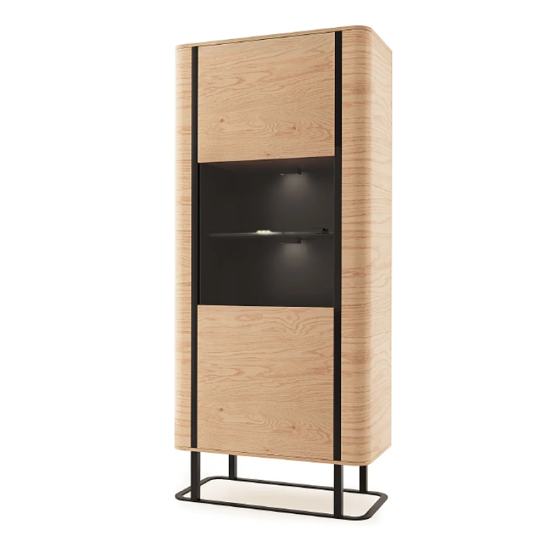 TARANKO Grande GR-W1/2 L vitrína dub (Grande 01) / čierna