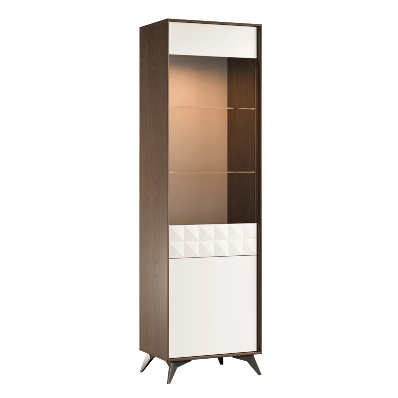 TARANKO Zoom ZO-W1/2 P vitrína s osvetlením Savana mat / dub Zoom