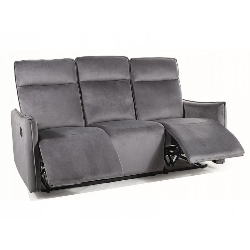 Trojité polohovacie kreslo TRAVIS VELVET 3 Signal Sivá