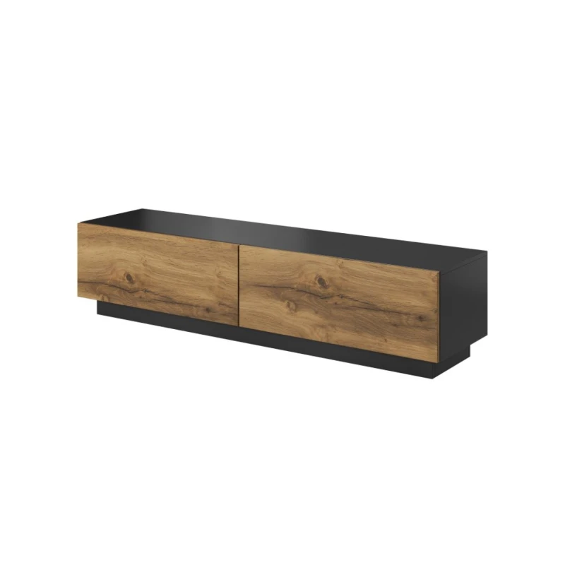 TV stolík LIVO RTV-160S sklo / MDF Halmar Antracit / dub wotan