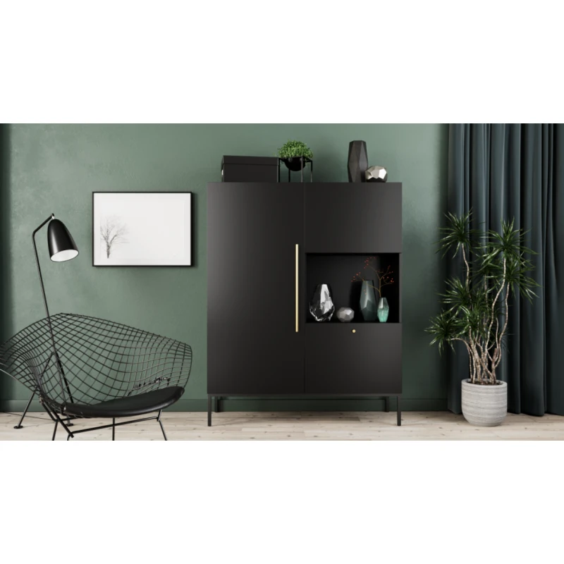 Vitrína LANZZI Eltap Čierna