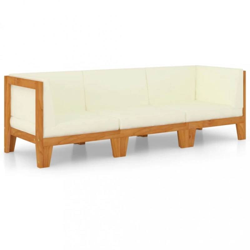 Záhradná pohovka 3 ks NATAŠA Dekorhomeme Krémová