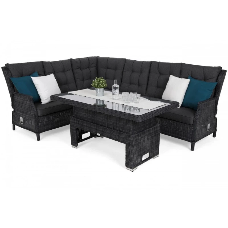 Záhradná sedacia súprava polyratan Sivá