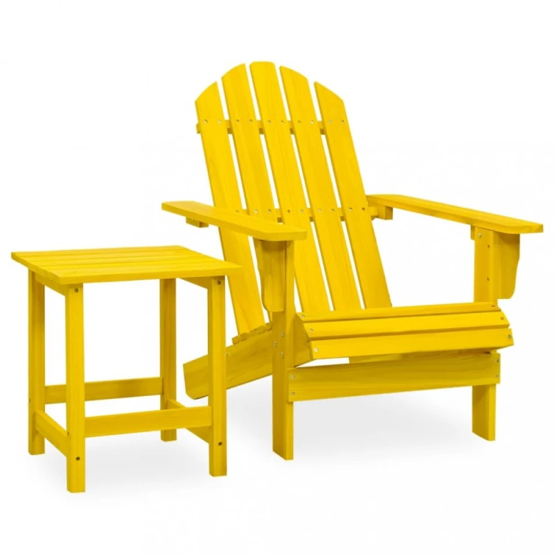 Záhradné kreslo so stolíkom Dekorhome Žltá