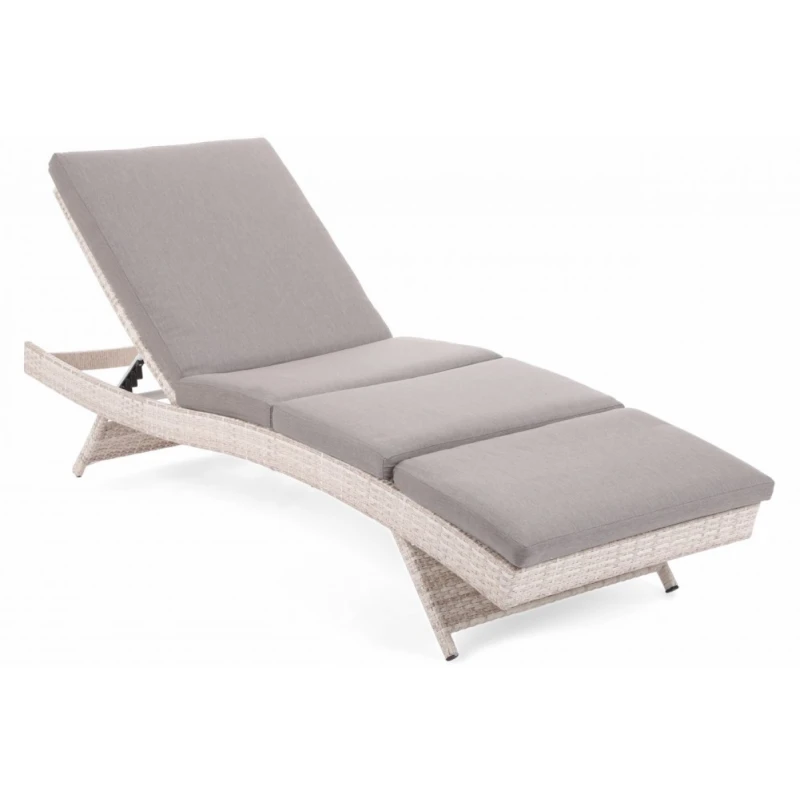 Záhradné lehátko krémový ratan