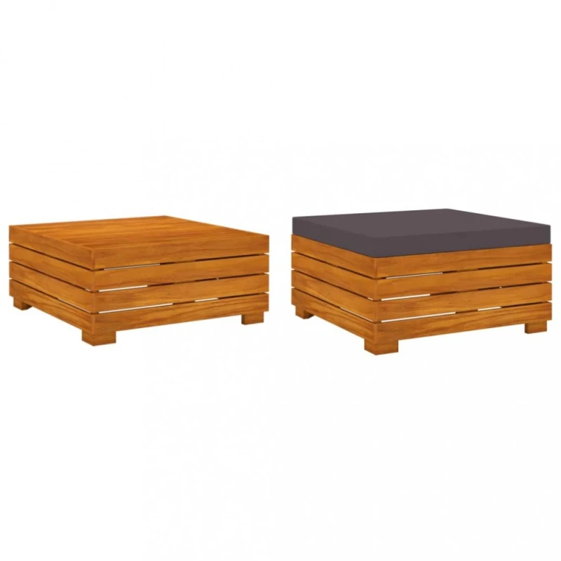 Záhradný taburet so stolíkom LENKA Dekorhome Sivá